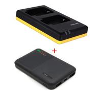 Pack de charge deluxe : chargeur duo NP-BX1 + powerbank 5000mAh pour 2 batteries Sony NP-BX1