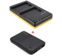 Pack de chargement deluxe : chargeur duo NP-FZ100 + powerbank 5000mAh pour 2 batteries Sony NP-FZ100