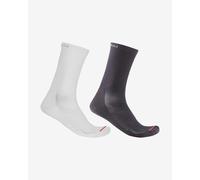 Pack de chaussettes Castelli A/C 18 blanc noir (2 paires) - S-M