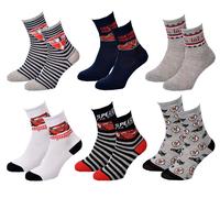 Pack De Chaussettes Enfants Licence Fantaisies-Assortiment Modèles Photos Selon Arrivages- Pack De 6 Paires Boys Cars 7347