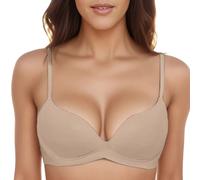Pack de chemisiers avec soutien-gorge push-up rembourré sans armatures, sans coutures, confortable avec coques souples, beige, 70AB