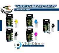 Pack de cinq cartouches d'encre 2 Noir PGI-550BK Cyan CLI-551C Magenta CLI-551M Jaune CLI-551Y générique pour CANON Pixma IP8750 Certifié ISO 9001 ISO 14001