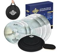 Pack de cymbales à faible volume avec tampons d'atténuation pour batterie, Cymbales 14"/16"/18"/20", Tampons de batterie 10"/12"/13"/14"/16", 1 pad pour grosse caisse, 1 sac à cymbales