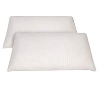 Pack de Deux oreillers en Mousse à mémoire de Forme, Modèle Aloe Vera, Enveloppe Coton, 70 x 34 x 12 cm - Toutes Dimensions, Blanc et Beige