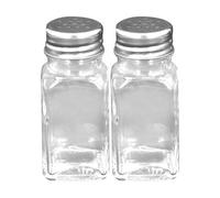 Pack de Deux Salière Poivrière en Verre avec Couvercle Ultra Compact Alpina Transparent Transparent G