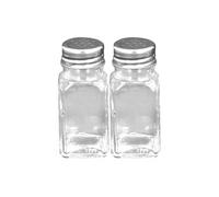 Pack de Deux Salière Poivrière en Verre avec Couvercle Ultra Compact Transparent