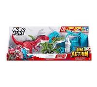Pack de Dinos - Dino Action Mega Dinos 3 Pack - T-Rex, Vélociraptor et Ptérodactyle interactifs et rugissants Multicolore G