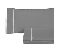 Pack de dos fundas de cojín de algodón Ibon color burdeos. Cremallera invisible.