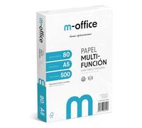 Pack de feuilles A5 80 g, pack de 500 feuilles, papier multifonction pour imprimante jet d'encre et laser, feuilles A5 148 x 210 mm, idéales pour le bureau et la maison · m-office (500 feuilles)