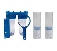 Pack de Filtration d'eau Double Porte Filtre Plus Filtre Anti sédiment 10 microns et 5 microns thermosoudée pour Une Eau Pure