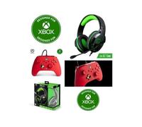 Pack de gaming - SPIRIT OF GAMER - PRO H3 - Manette XBOX ONE-S-X-PC ROUGE - Casque Gamer VERT - Filaire
