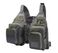 Pack de Gilet de Pêche, Gilet de Pêche à 8 Poches avec Bandes Réfléchissantes pour Bar à Mouche pour Hommes (#3)