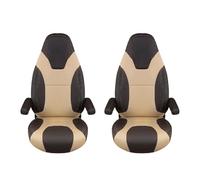 Pack de Housses de Siège pour Captain Fiat Ducato, Boxer et Jumper (2006-2023), Couleur Chocolat - Beige, Camping-Cars et caravanes