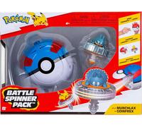 Pokémon – Pack de toupies de combat Goinfrex – avec lanceur Super Ball