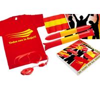 Pack de la rouge T-shirt, drapeau, applaudisseurs et sifflet