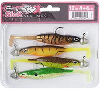 Pack de leurres Berkley Sick Vibe, 4 packs de leurres très efficaces dans des coloris prenant, pré-montés sur des têtes plombées en Bismuth, prêt à pêcher, sélectionner par les experts Berkley