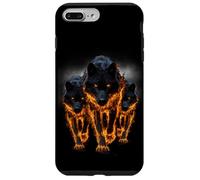 Pack de Loups Noirs enflammés, Animal de feu féroce, Cadeau Coque pour iPhone 7 Plus/8 Plus