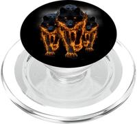 Pack de Loups Noirs enflammés, Animal de feu féroce, Cadeau PopSockets PopGrip pour MagSafe