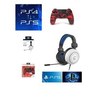 Pack Manette PS4 Manette Bluetooth URBAN fire rouge 3.5 JACK + Casque BLANC 1704 PS4-PS5 PLAYSTATION