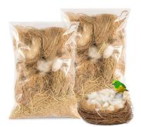 Pack de matériau de nidification confortable pour oiseaux en jute, soie, paille, coton, mélange d'agave Sisalana, adapté à la construction de nids