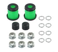 Pack de matériel de reconstruction de skateboard avec coques pivotantes, écrous d'essieu, rondelles cylindriques coniques et rondelles (rouge transparent)