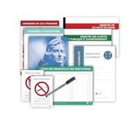 Pack de mise en conformité Établissement recevant du public (ERP) - 6 Affichages et 3 Registres obligatoires avec 1 stylo-feutre offert - Édition 2025 - Kit de fixation inclus - Fabriqués en France