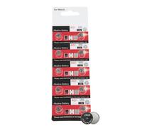 Pack de piles boutons - Petite variété ronde de 1,55 V, disque haute capacité de 10 pièces, remplacement au lithium, années de durée de conservation, borne supérieure boutonnée | Récipient en plastiqu