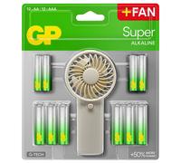 Pack De Piles GP Avec Ventilateur Portable, 12 AA Et 12 AAA