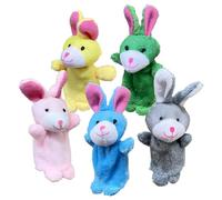 Pack de poupées avec doigts de lapin - Mini jouets d'animaux en peluche, figurines poilues mignonnes | Outils d'interprétation de contes, fournitures d'apprentissage préscolaire pour bébés, Rec