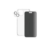 Pack de Protection pour Apple iPhone 15 Plus Privacy 3-en-1 Ultra-Résistant Panzer Glass Noir transparent