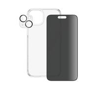Pack de Protection pour Apple iPhone 15 Plus Privacy 3-en-1 Ultra-Résistant Panzer Glass Noir transparent