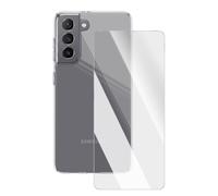 Pack Protection Samsung Galaxy S21 Coque Silicone Verre Trempé Transparent