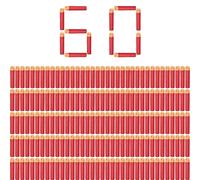 Pack de recharge de méga fléchettes 60 pièces, compatibles avec les balles Nerf N-Strike Mega Series Blasters Toy Gun, fléchettes en mousse rouge et bleue 60PCS