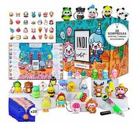 Pack de sachets surprise Kawaii avec 28 porte-clés, autocollants et affiches signatures - Cadeaux d'anniversaire pour garçons filles école, cadeaux invités fête d'enfant, cadeaux pour élèves primaires