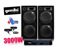 Pack de sonorisation - GEMINI - XGA-3000 + 2x MADISON LSC-215 - 2x1000W - 500W RMS/enceinte - Ampli 3000W IPP