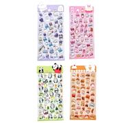 Pack de Stickers 4 Pièces - Autocollants Brillants pour Activités Manuelles | Décorations Esthétiques 3D pour Scrapbooking Journal Carnet Planneur Récompenses Ordinateurs