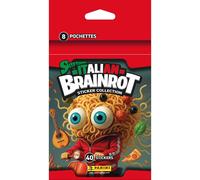 Pack de stickers Panini Skifidol Italian Brainrot 8 pochettes 40 autocollants Rouge et sarcelle foncé