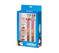 Disney Mix-Pack – Stylo gel effaçable, crayon éternel & 4 gommes – Bleu 14 x 23 cm
