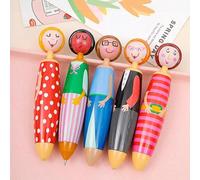 Pack de stylos à bille en plastique de couleurs mélangées créatives pour les écoles - Durable Vert-1PC,Rose-1PC,Bleu-1PC,Rouge-1PC,Noir-1 PC,Paquet de 5ABS