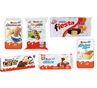 Pack de test Kinder Ferrero Brioss Colazione Più Panecioc Delice Snack Cartes Fiesta