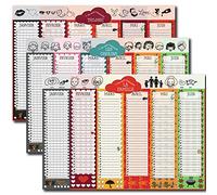 Pack de Trois Calendriers Perpétuels Anniversaires et Dates Importantes - Famille Couple et Copains - Format A3 30x42cm - Recto-Verso - Français