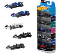 Hot Wheels Coffret 5 voitures F1 JLN11 – Modèles 1/64 métal moulé, sous licence officielle