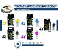 Pack de vingt cartouche d'encre 4 Magenta CLI-521M 4 Jaune CLI-521Y 4 Cyan CLI-521C 4 Noir CLI-521BK 446 pages 4 Noir PGI-520BK 344 pages générique pour CANON PIXMA MP 620 Certifié ISO 9001 ISO 14001