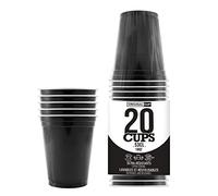 Pack de x20 Original Black Cups Officiels | Gobelets Américains 53cl Noirs | Beer Pong | Qualité Premium | Gobelets en Plastique Réutilisables | Lavables Main et Lave-Vaisselle | OriginalCup®