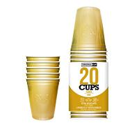 Pack de x20 Original Gold Cups Officiels | Gobelets Américains 53cl Dorés Or | Beer Pong | Qualité Premium | Gobelets en Plastique Réutilisables | Lavables Main et Lave-Vaisselle | OriginalCup®