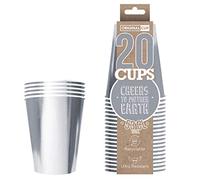 Pack de x20 Original Silver Cups Officiels | Gobelets Américains 53cl Argentés en Carton | Beer Pong Qualité Premium | Verres Recyclables Ultra Résistants | Apéro | House Party | OriginalCup®