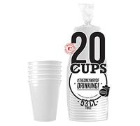 Pack de x20 Original White Cups Officiels | Gobelets Américains 53cl Blancs | Beer Pong | Qualité Premium | Gobelets en Plastique Réutilisables | Lavables Main ou Lave-Vaisselle | OriginalCup®