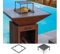 Pack Decouverte Brasero Auvergnat Corten Bois Carre 62 Simple Cuve