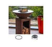 Pack Decouverte Brasero Cevenol Corten Bois Rond 74 Simple Cuve