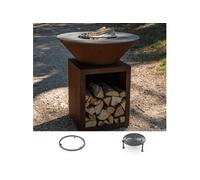 Pack Découverte Brasero CLASSIQUE Simple Cuve Corten 103x90cm - Un brasero traditionnel en Corten pour des grillades d'extérieur pleines de caractère